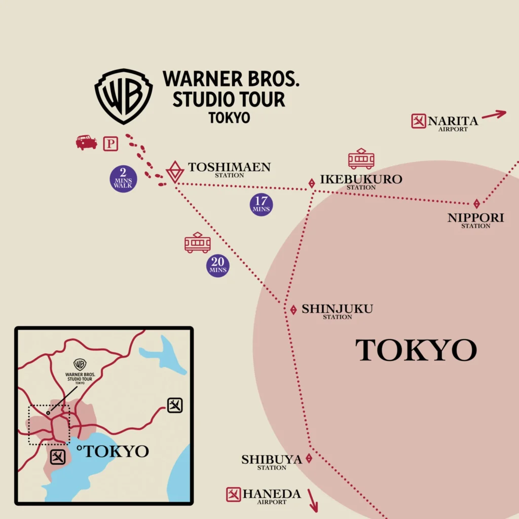 accés-studio-tour-Harry-potter-tokyo-parc