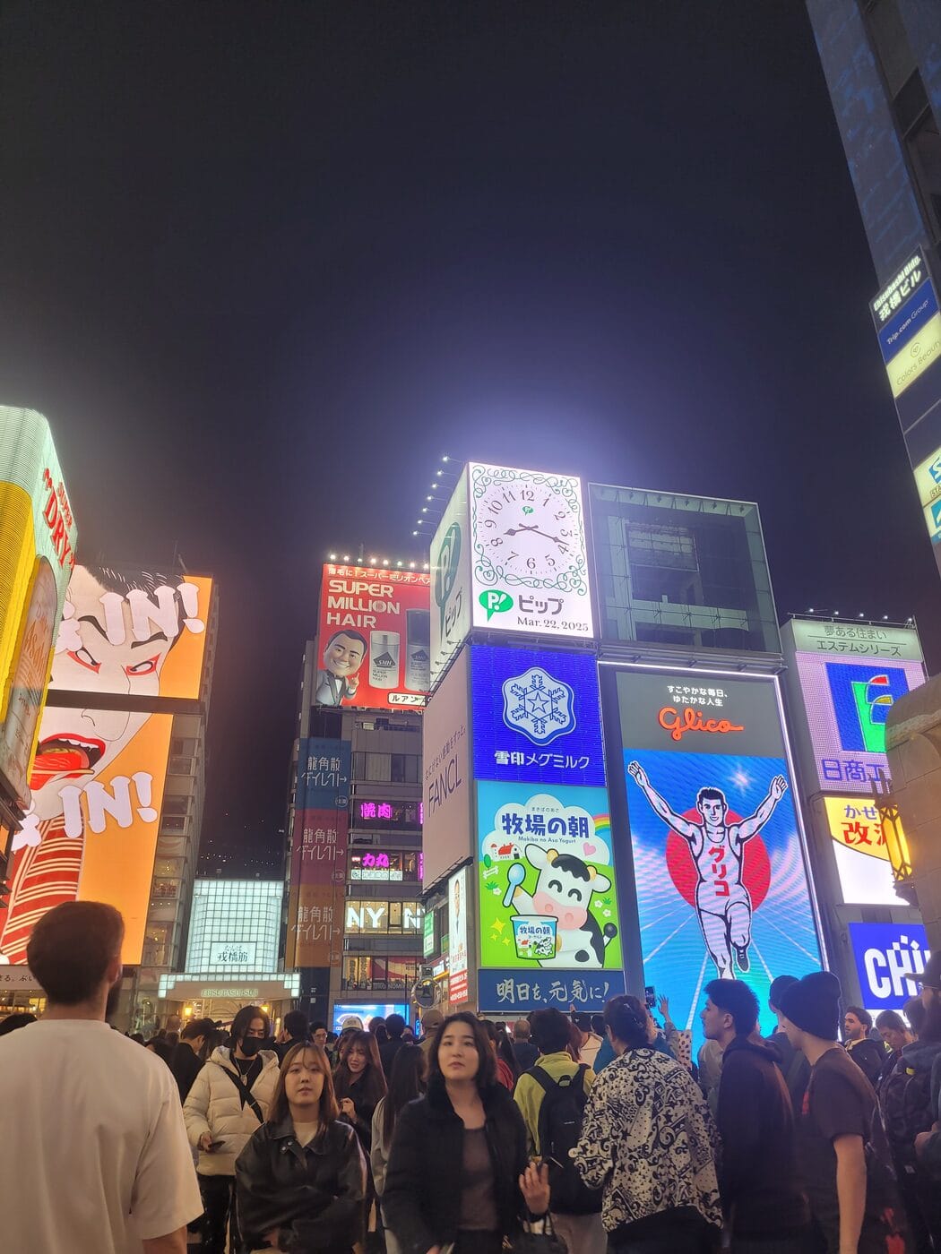 Dotonbori à Osaka de nuit pendant notre séjour au Japon